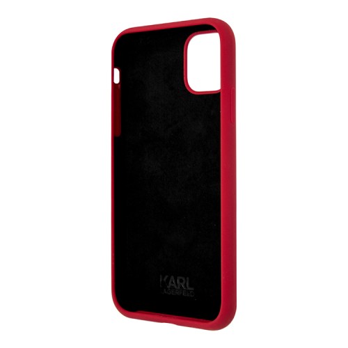 Чехол Karl Lagerfeld Liquid silicone Choupette Hard для iPhone 11, красный