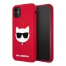 Чехол Karl Lagerfeld Liquid silicone Choupette Hard для iPhone 11, красный
