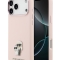 Karl Lagerfeld для iPhone 17 Pro чехол Liquid silicone NFT Karl & Choup Metal pin & Camera Hard Pink