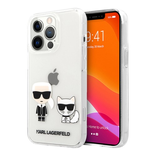 Чехол Karl Lagerfeld Karl & Choupette Hard для iPhone 13 Pro, прозрачный