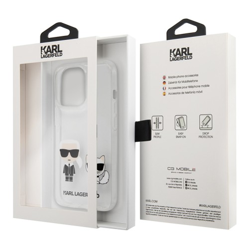Чехол Karl Lagerfeld Karl & Choupette Hard для iPhone 13 Pro, прозрачный