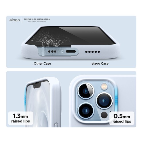 Чехол Elago Soft Silicone для iPhone 13 Pro, голубой