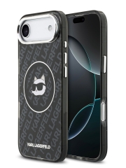 Karl Lagerfeld для iPhone Air чехол IML NFT Choupette Head on logo Metal Cam Hard Black (MagSafe)