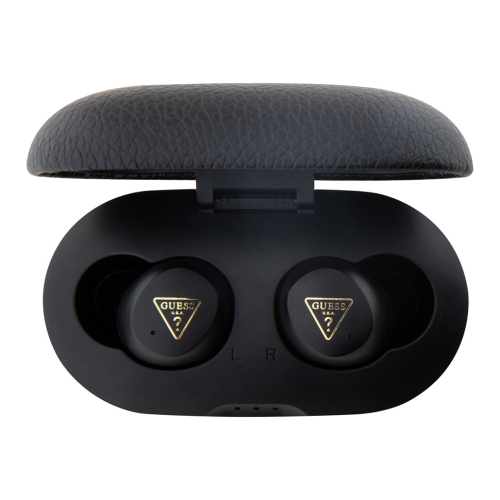 Guess Наушники TWS Bluetooth PU Grained leather with Classic Metal logo ENC Black