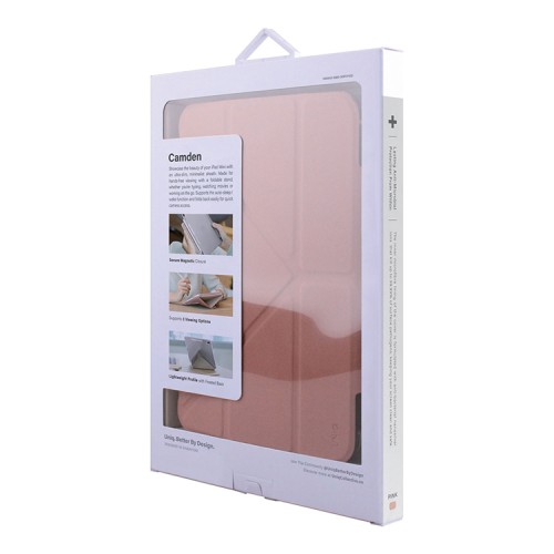 Чехол Uniq Camden Anti-microbial для iPad mini 7 (2024) / mini 6 (2021) с отсеком для стилуса, розовый