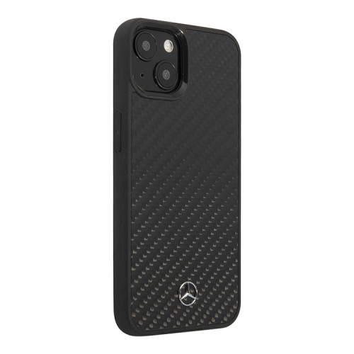 Карбоновый чехол Mercedes Dynamic Real Carbon Hard для iPhone 13, черный