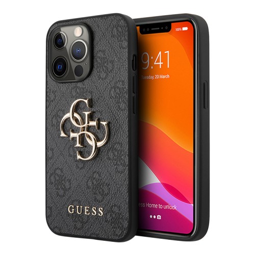 Чехол Guess 4G Big metal logo Hard для iPhone 13 Pro Max, серый