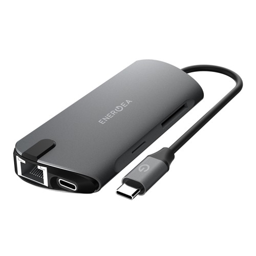USB-концентратор EnergEA AluHUB HD PRO 8-in-1 Superspeed Aluminium USB-C 3.1, Gunmetal
