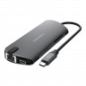 USB-концентратор EnergEA AluHUB HD PRO 8-in-1 Superspeed Aluminium USB-C 3.1, Gunmetal