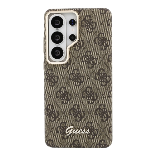 Guess для Galaxy S26 Ultra чехол PU 4G Script metal logo & Camera Hard Brown (MagSafe)
