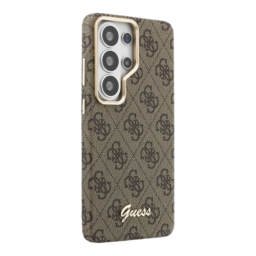 Guess для Galaxy S26 Ultra чехол PU 4G Script metal logo & Camera Hard Brown (MagSafe)
