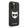 Чехол Lagerfeld PU Saffiano Choupette head Patch Hard для iPhone 14 Pro, черный