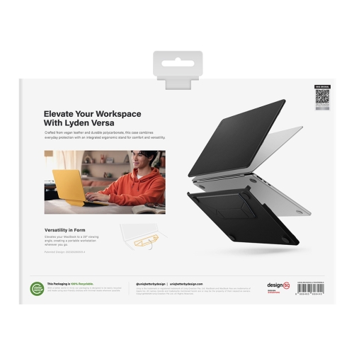 Uniq для Macbook Air 13 (2022-2026 M2-M5) Lyden Versa Laptop sleeve/stand (Flint Grey)