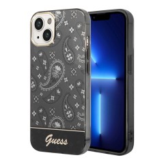 Чехол Guess Paisley w Electroplated camera Hard для iPhone 14 Plus, черный