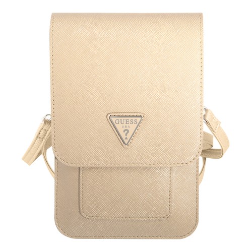 Сумка Guess Wallet Bag Saffiano Triangle logo для смартфонов, бежевая