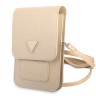 Сумка Guess Wallet Bag Saffiano Triangle logo для смартфонов, бежевая