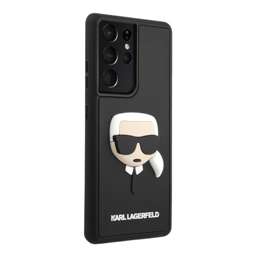Чехол Lagerfeld 3D Rubber Karl's head Hard для Galaxy S21 Ultra, черный