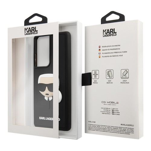 Чехол Lagerfeld 3D Rubber Karl's head Hard для Galaxy S21 Ultra, черный