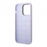 Чехол Guess Liquid Silicone Gold Metal logo для iPhone 14 Pro Max, фиолетовый