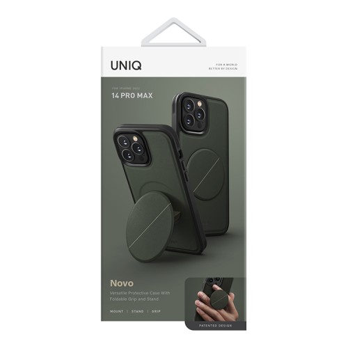 Чехол подставка Uniq NOVO with magnetic grip для iPhone 14 Pro Max, зеленый