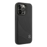 Кожаный чехол Mercedes Leather Wave III Hard для iPhone 14 Pro Max, черный