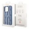 Чехол Guess PU 4G Stripes Hard для iPhone 13 Pro Max, голубой (MagSafe)