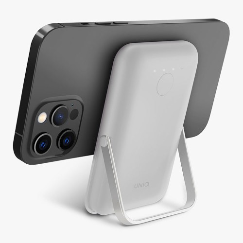 Uniq АКБ HOVEO 5000W Magnetic wireless 15W USB-C PD 20W with stand Chalk Grey