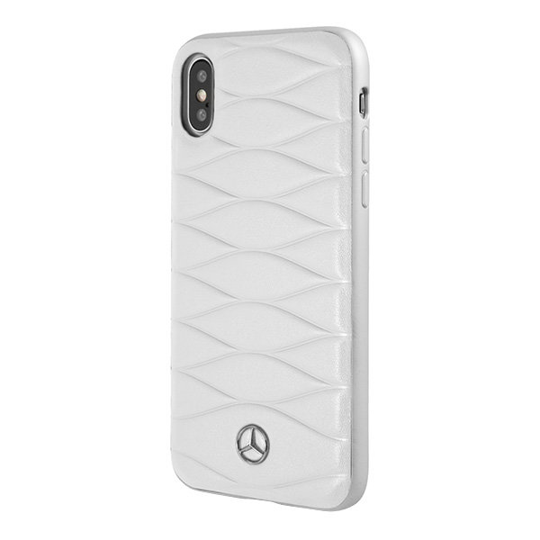 Кожаный чехол Mercedes Pattern III Hard для iPhone X/XS, белый