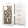Guess для iPhone 15 Plus чехол PC/TPU 4G Hard Brown/Gold (MagSafe)