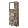 Guess для iPhone 15 Pro чехол GripStand PU G CUBE with Script metal logo Hard Brown