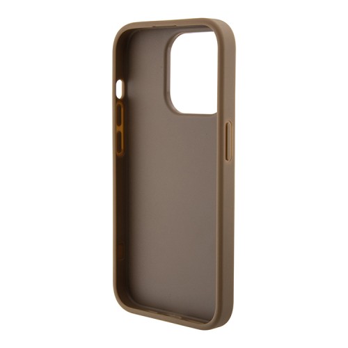 Guess для iPhone 15 Pro чехол GripStand PU G CUBE with Script metal logo Hard Brown
