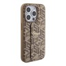 Guess для iPhone 15 Pro чехол GripStand PU G CUBE with Script metal logo Hard Brown