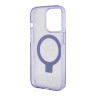 Guess для iPhone 15 Pro чехол PC/TPU Script logo + Ring stand Hard Glitter Purple (MagSafe)