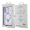 Guess для iPhone 15 Pro чехол PC/TPU Script logo + Ring stand Hard Glitter Purple (MagSafe)