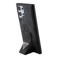 Guess для Galaxy S24 Ultra чехол GripStand PU 4G with Triangle Diamond metal logo Hard Black