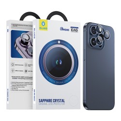 BlueO стекло для iPhone 15 Pro, Camera Lens SAPPHIRE metal armored 3 шт. Blue Titan (+install)