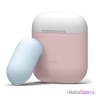 Чехол Elago Silicone DUO для AirPods 1/2, Pink с крышками White и Pastel Blue