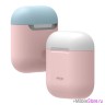 Чехол Elago Silicone DUO для AirPods 1/2, Pink с крышками White и Pastel Blue