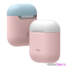 Чехол Elago Silicone DUO для AirPods 1/2, Pink с крышками White и Pastel Blue
