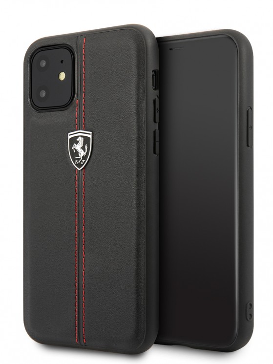 Кожаный чехол Ferrari Heritage W Hard для iPhone 11, черный