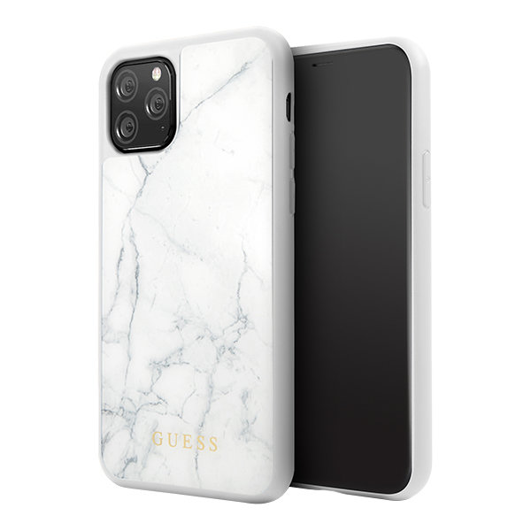 Чехол Guess Marble Collection Hard для iPhone 11 Pro, белый