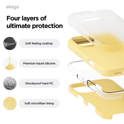 Elago для iPhone 16 Pro Max чехол Soft silicone (Liquid) Yellow