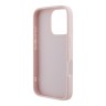 Guess для iPhone 16 Pro чехол PU Quilted with Script metal logo Hard Pink