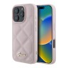 Guess для iPhone 16 Pro чехол PU Quilted with Script metal logo Hard Pink
