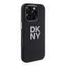 DKNY для iPhone 16 Pro Max чехол Liquid Silicone Stack Metal logo and Camera Hard Black