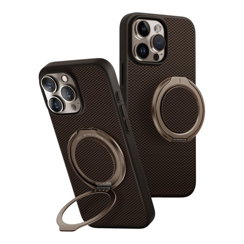 Uniq для iPhone 16 Pro Max чехол KEVA AIR Kevlar + GripFit Premium Mount Brown (MagSafe)