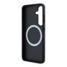 BMW для Galaxy S25+ чехол M-Collection PU Perforated Tricolor Metal logo Hard Black (MagSafe)