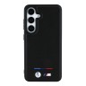 BMW для Galaxy S25+ чехол M-Collection PU Perforated Tricolor Metal logo Hard Black (MagSafe)