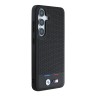 BMW для Galaxy S25+ чехол M-Collection PU Perforated Tricolor Metal logo Hard Black (MagSafe)