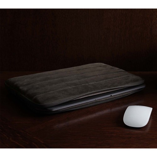 Bustha для Macbook Air/Pro 13"/14" (18/22) чехол Puffer Sleeve Suede/Leather (Khaki)